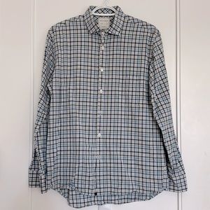 Like New Billy Reid Standard Cut Medium Plaid Cotton Button-Up Shirt